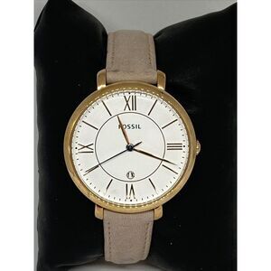 Fossil Jacqueline ES3988 Women Pink Leather Analog White Dial Quartz Watch XR315